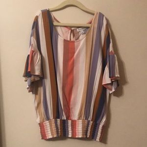 love, Fire Striped Top
